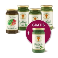 5 für 4 = 1 gratis: Kräuter-Pesto nach Wahl