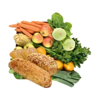 Große Gemüse- & Obst-Kiste mit Brotpaket Große Gemüse- & Obst-Kiste mit Brotpaket